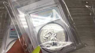 2019-S 1 oz Enhanced Reverse Proof Silver American Eagle Graded Coins