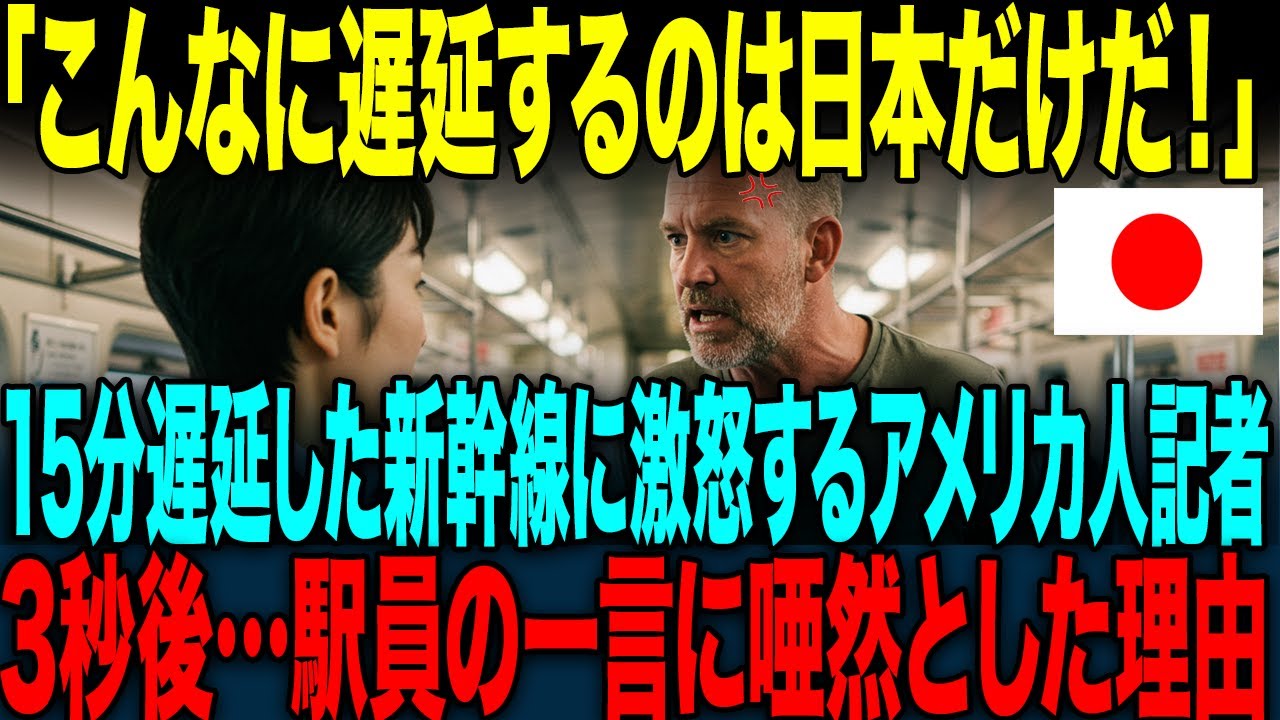 【海外の反応】「軽トラなんておもちゃ！」15分遅延した新幹線に激怒するアメリカ人記者。→3秒後…駅員の一言に赤面した理由