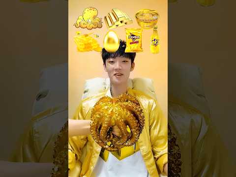 Random Gold Color food MUKBANG🐯🏆 #shorts