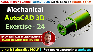 AutoCAD 3D Mechanical Exercise - 24: Master Advanced Design Techniques!  #autocad #3d #autocadmaster