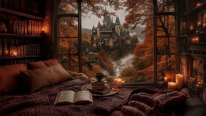Cozy Reading Secret Nook | Dark Academia Autumn Playlist with Rain Sounds | Classical Piano & Violin