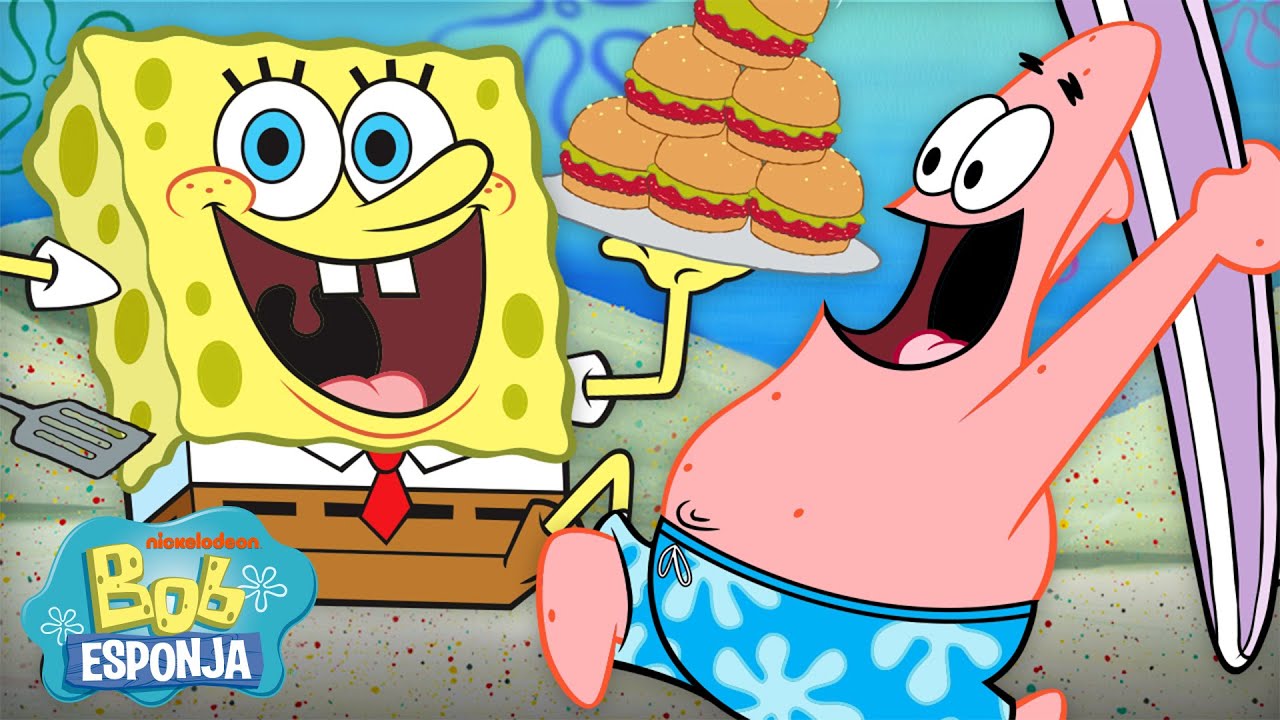 Bob Esponja | ¡Parrillada veraniega de Cangreburguers con Bob Esponja! 🍔|  25 minutos | Español