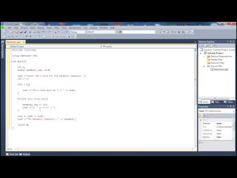 Microsoft Visual Studio C++ Tutorial 43 (Harmonic Sequence), HD