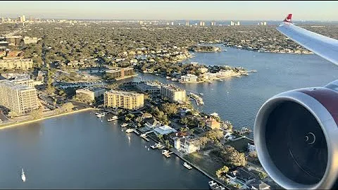 A330-900NEO stunning smoothest ever sunset Tampa landing!