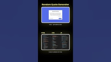 Day 47 - Random Quote Generator #html #css #shorts #javascript