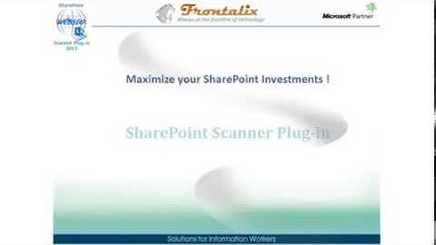 SharePoint Scanner Plug-in Professional - Overview
