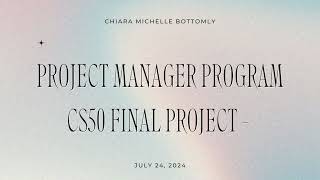 Project/Task Manager - CS50P project