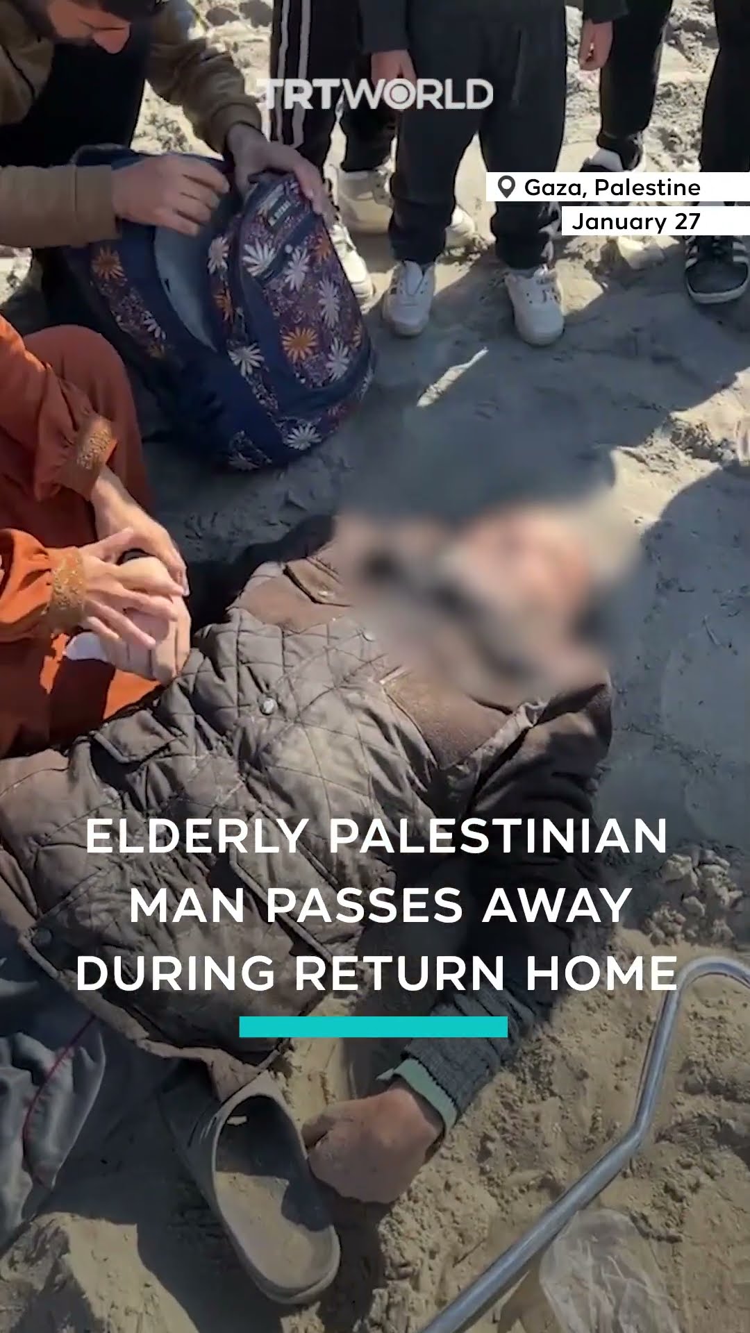 Elderly Palestinian man passes away on his way back to northern Gaza
