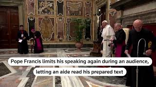 Pope asks aide to read speech during audience | REUTERS