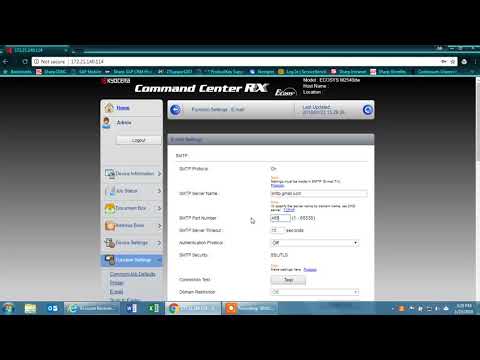How to set up Kyocera to Scan to email with gmail account
