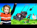 Lawn mowers for children  yardwork for kids  min min playtime