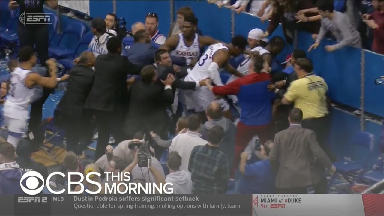 Brawl Erupts At Kansas Kansas State Basketball Game YouTube