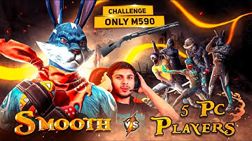 ONLY M590 CHALLENGE🤯| SMOOTH444 VS 5 PC PLAYERS🥶 #nonstopgaming #freefire