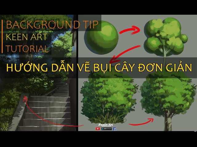 Background Tip: Hướng dẫn vẽ bụi cây đơn giản/ Cơ bản bằng Brush ...