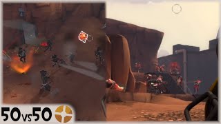 Destroying Blu on Badwater 1st | 100 Player TF2