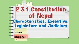 2.3.1 Characteristics of Constitution of Nepal (in English)। Section Officer Exam। Second Paper