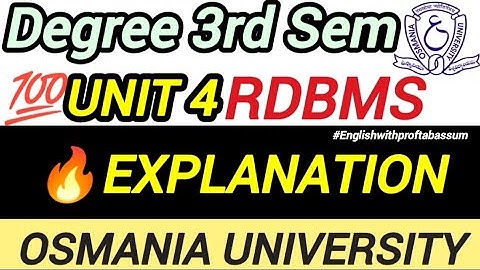 🔥RDBMS Unit-4 Full Explanation 💯| Degree 3rd Semester 📚| Important Questions🎯 #3rdSem