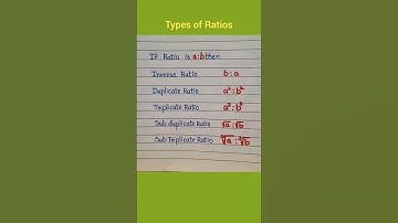 Types of Ratios || Duplicate ,Triplicate,Sub duplicate ,Sub triplicate Ratios