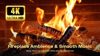 Christmas Evening Jazz 4K 🎄 Cozy Fireplace Ambience for Relaxation and Sleep
