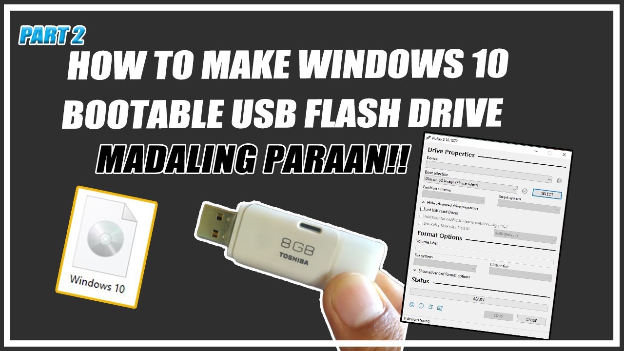 How to Make Bootable USB Flash Drive | Tagalog Part 2 - YouTube