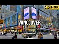 [4K HDR] Downtown Vancouver Evening Walk - Autumn 🍁| From Robson St to Howe St 🇨🇦 Nov, 2023