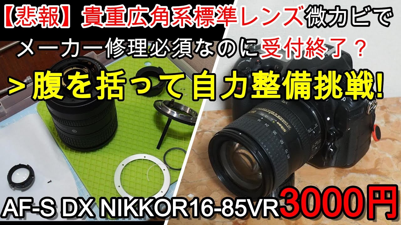 ジャンクレンズDX NIKKOR素人整備不可品に挑戦! AF-S16-85VR