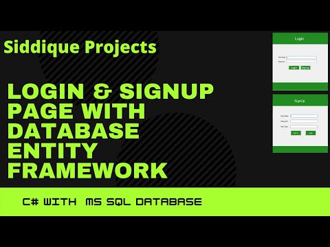 How to Create Login & Signup Page in C# with Entity Framework|| with SQL Database