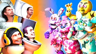 [SFM FNaF] Tie Dye Animatronics vs Skibidi Toilets