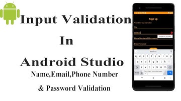Input Validation In Android Studio | Name Email Phone Number and Password Validation In Android