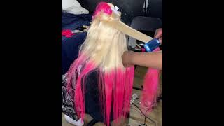 Wig transformation: PINK MANIA EDITION👀😍 *water color method +install tips ft- twanaebalayage wig