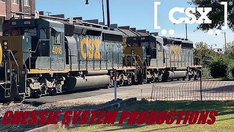 🐲[CSXT]4026 SD40-3 & 4016 SD40-3 LHF Leads Y205-18 To the old yard W/Plenty Of Horn Action!