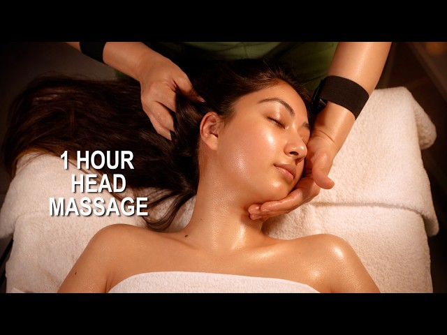 ASMR 1 Hour Professional Head Massage 😴 Best Techniques • No Talking