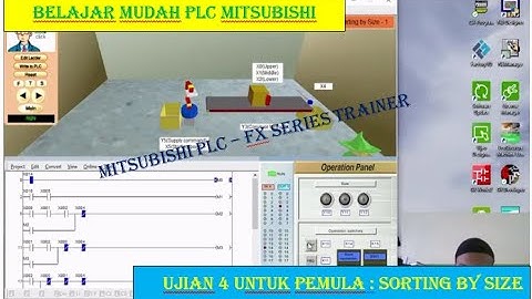 10. Beginner Challange (test) : D4. Part Sorting by Size (1) - FX Trainer - PLC Mitsubishi