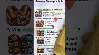 📚Grammar Synonyms Quiz - Palindrome, exclamation &amp; suffix ! #englishquiz #shorts