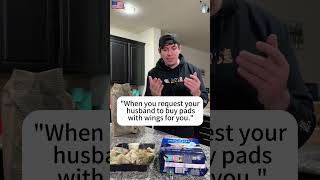 He really got me pads with wings #couples  #funny #prank #wife #husband #cauchjoelle #couplecomedy
