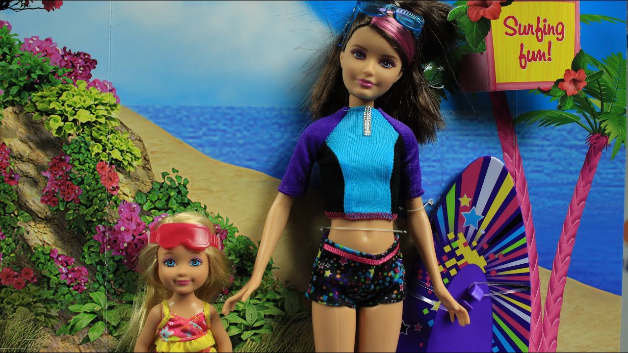 серфинг шкипер и челси - Surfing Skipper and Chelsea Doll - Барби сестры /  Barbie Sisters - CBR17