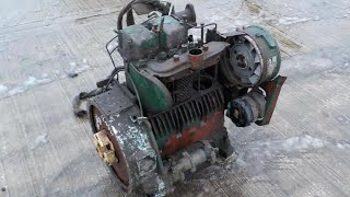 Big Old Lister Engines COLD STARTING UP and COOL SOUND 3
