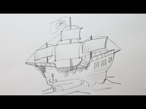 וִידֵאוֹ: איך לצייר ספינת פיראטים