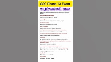 28 july 2nd shift SSC phase 13 exam review| SSC phase 13 paper analysis 2025#yt#sscphase13#shorts#gk