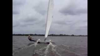 Prindle 15 (P15) catamaran. Sailing + pitchpole.