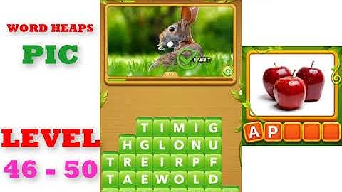 Word Heaps: Pic Puzzle Level 46 - 50 | All Answers | Walkthrough