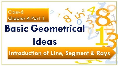 Basic Geometrical Ideas,Class 6,Introduction of Line, Segment & Rays,part-1