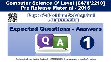 Prerelease Expected Questions CS2210-2016 Part 1