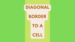 How to Add a Diagonal Border to a Cell in Excel