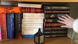 ASMR || Bookshelf Tour ☕️( fast tapping, lofi, whispers)