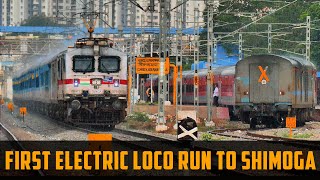 First Time ELECTRIC LOCO run to SHIMOGA  | Janshatabdi Express | Indian Railways | Train Videos