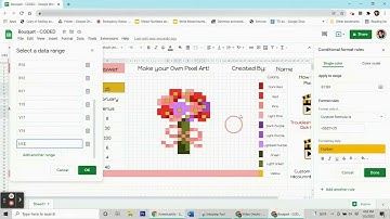 Valentines Flowers Pixel Art - How to code your own pixel art mystery reveal in google sheets