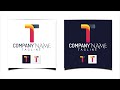T Letter Creative Logo design || Illustrator tutorial ||