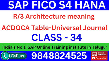 R/3 Architecture meaning  - ACDOCA Table-Universal Journal Concept| SAP FICO Tutorials in Telugu
