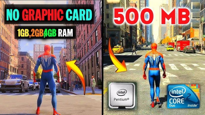 TOP 5 Best Spiderman Games For Low End PCs (No GPU) 🔥